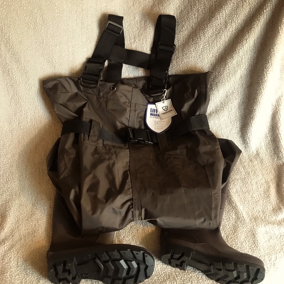 FishingSir PVC Chest Waders, Waterproof, BRN, Boot Size 7 - Picture 1 of 6